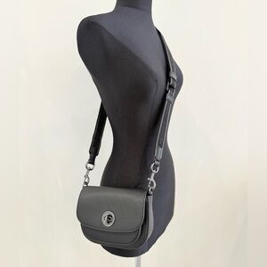 NWT Marc Jacobs small turn lock saddle bag - black